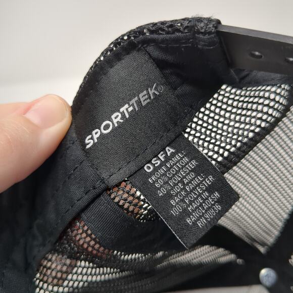 Roar Snapback Trucker Hat Black OS Adjustable Embroidered Mesh Back Sport-Tek - Picture 9 of 9